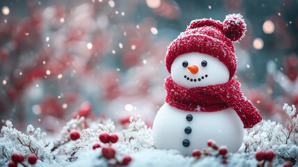 snowman on the snow