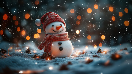 snowman on the snow