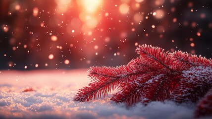 christmas tree in snow