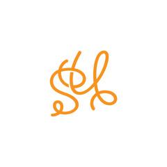 letters sy thread curves linear linked logo vector