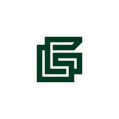 letter gg square stripes geometric lines logo vector