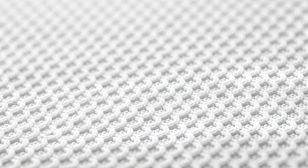 White fabric texture close-up, woven mesh pattern, cotton material background, textile surface, abstract detail, breathable cloth
