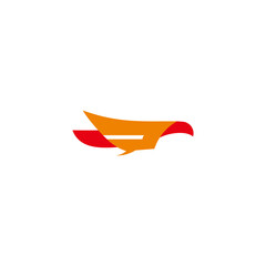 fast eagle colorful simple geometric fly logo vector