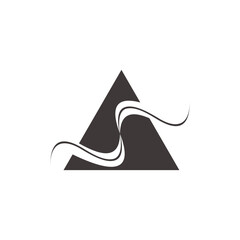 triangle ribbon cloth shawl fly symbol logo vector