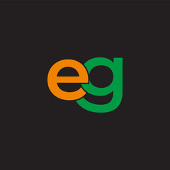 letter eg simple lowercase colorful geometric logo vector
