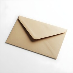 Kraft paper envelope mockup, blank mail template, natural stationery design, sustainable invitation cover