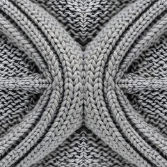 Grey cable knit fabric close-up, organic wool texture background, knitted sweater pattern, warm apparel material