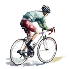 Cycling, watercolor illustration vector, isolated on a white background. © AMIDCO
