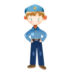 Police boy cartoon profession png job