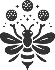 Silhouette of a small animal vector bee illustration black drawing