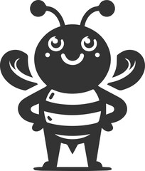 Silhouette of a small animal vector bee illustration black drawing