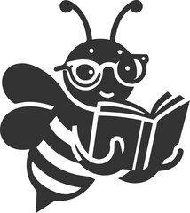 Silhouette of a small animal vector bee illustration black drawing