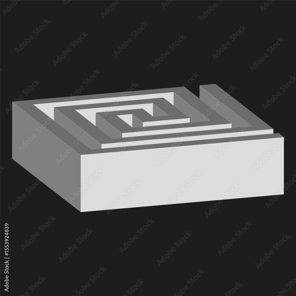 Aufkleber cube icon pattern. white block design. geometric shape illustration. vector solid symbol.