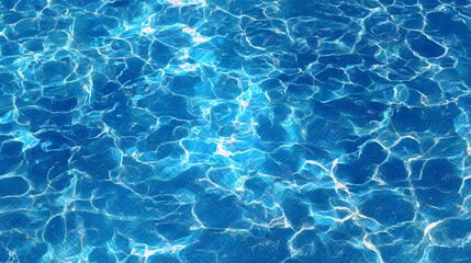 Fototapeta premium Reflections of light creating mesmerizing patterns on a vibrant blue swimming pool