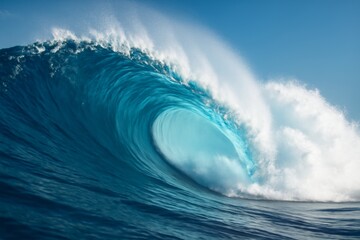 Powerful ocean wave in motion