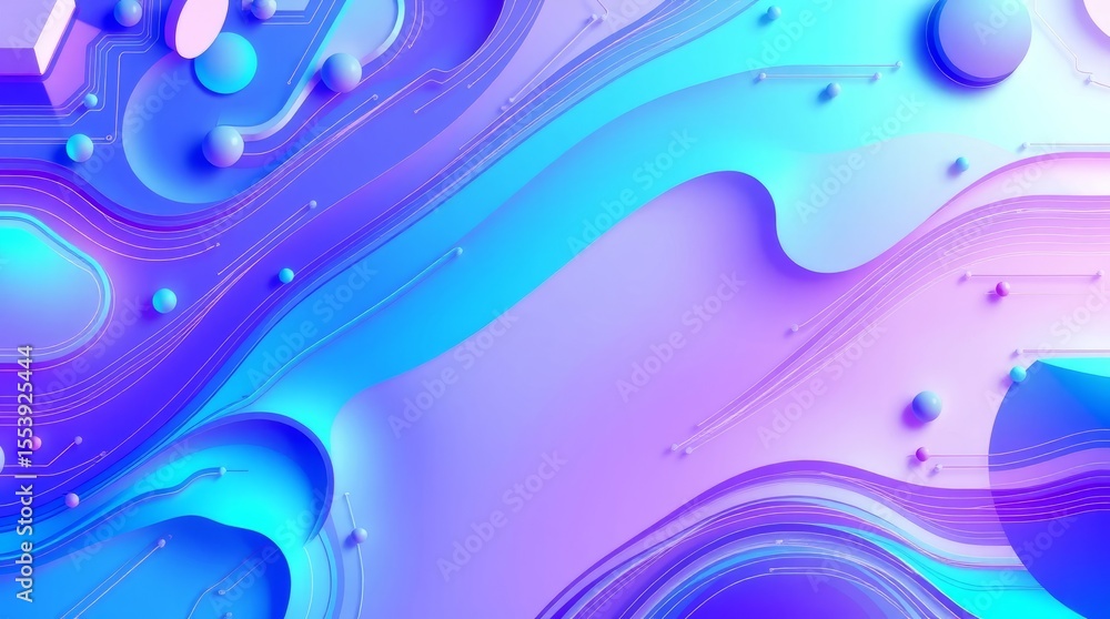 Poster abstract fluid art: a captivating blend of vibrant blues and purples, creating a mesmerizing display