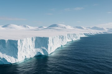 Stunning icy landscape with dramatic ice cliff