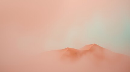 Mountain peaks enveloped in a sea of mist: The towering silhouettes of mountain peaks peek through a sea of vibrant orange mist, evoking a sense of mystery and serenity.