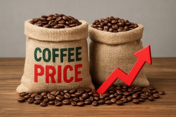 Coffee beans rising prices still life