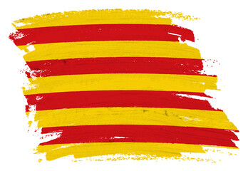 Catalonia flag background paint splash brushstroke