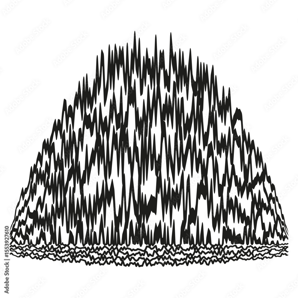 Poster pyramid pattern illusion. zigzag texture shape. abstract geometric form. vector optical effect.
