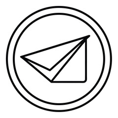 Simple black and white line art icon representing sending a message