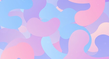 Pastel Dreamscape: Soft and Serene Abstract Shapes Blend Seamlessly Together