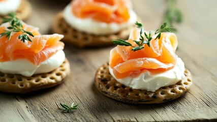 sandwiches with salmon, kanape with cream cheese - Powered by Adobe