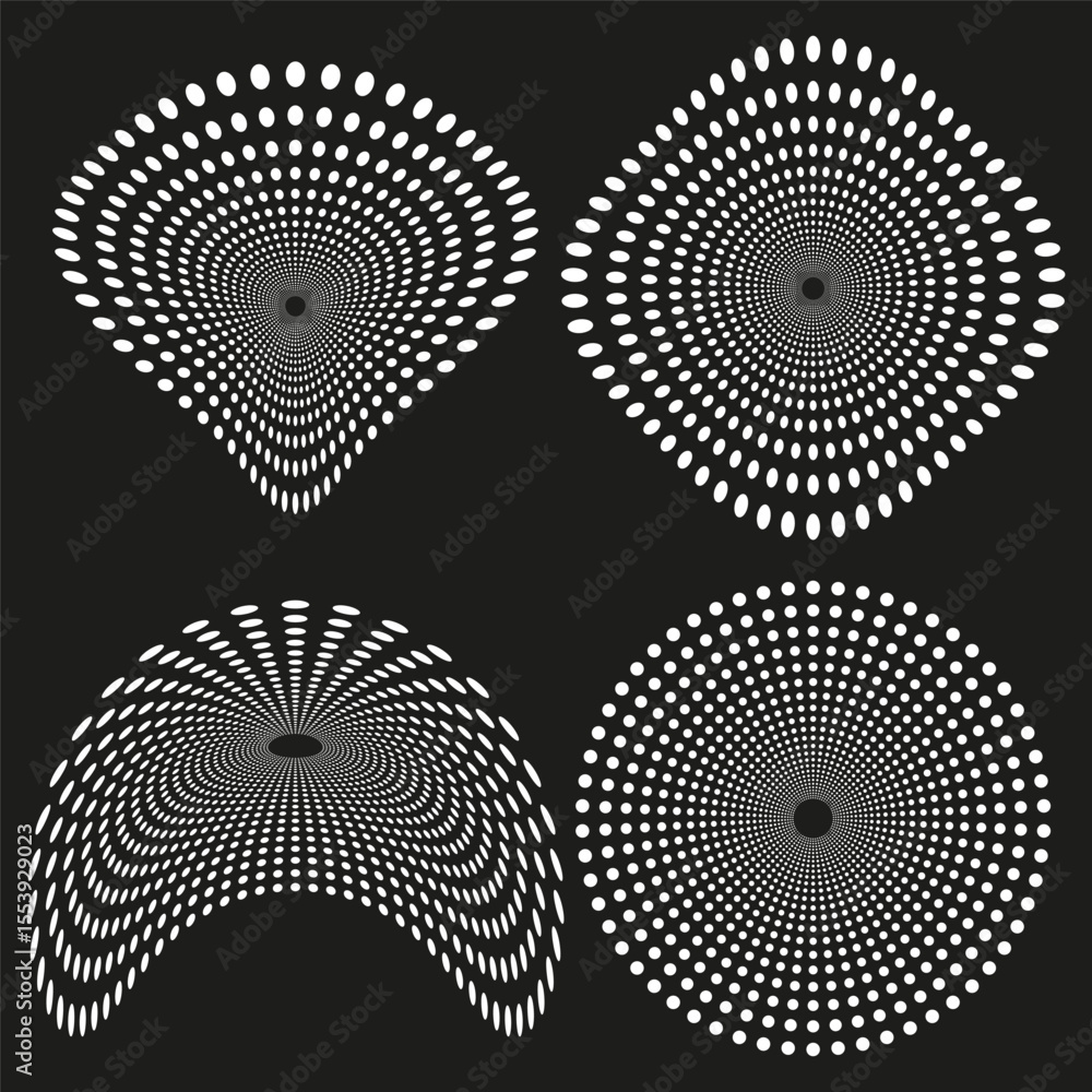Aufkleber spiral icon pattern. twisting curve symbol. radiant swirl vector. black unique design.