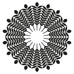 Mandala pattern design. Circular ornament shape. Intricate spiritual Vector. Meditation art illustration.
