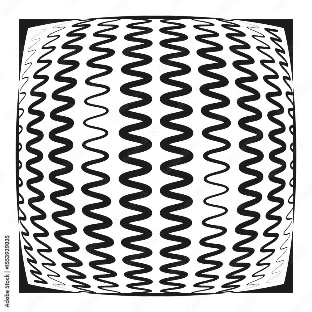 Poster rectangular wave pattern. geometric wavy design. monochrome flowing illustration. vector abstract ba