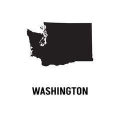 Washington state map contour. Washington state map. Glyph and outline Washington map. US state map.