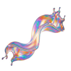 Naklejka premium Holographic fluid wave with glossy colors
