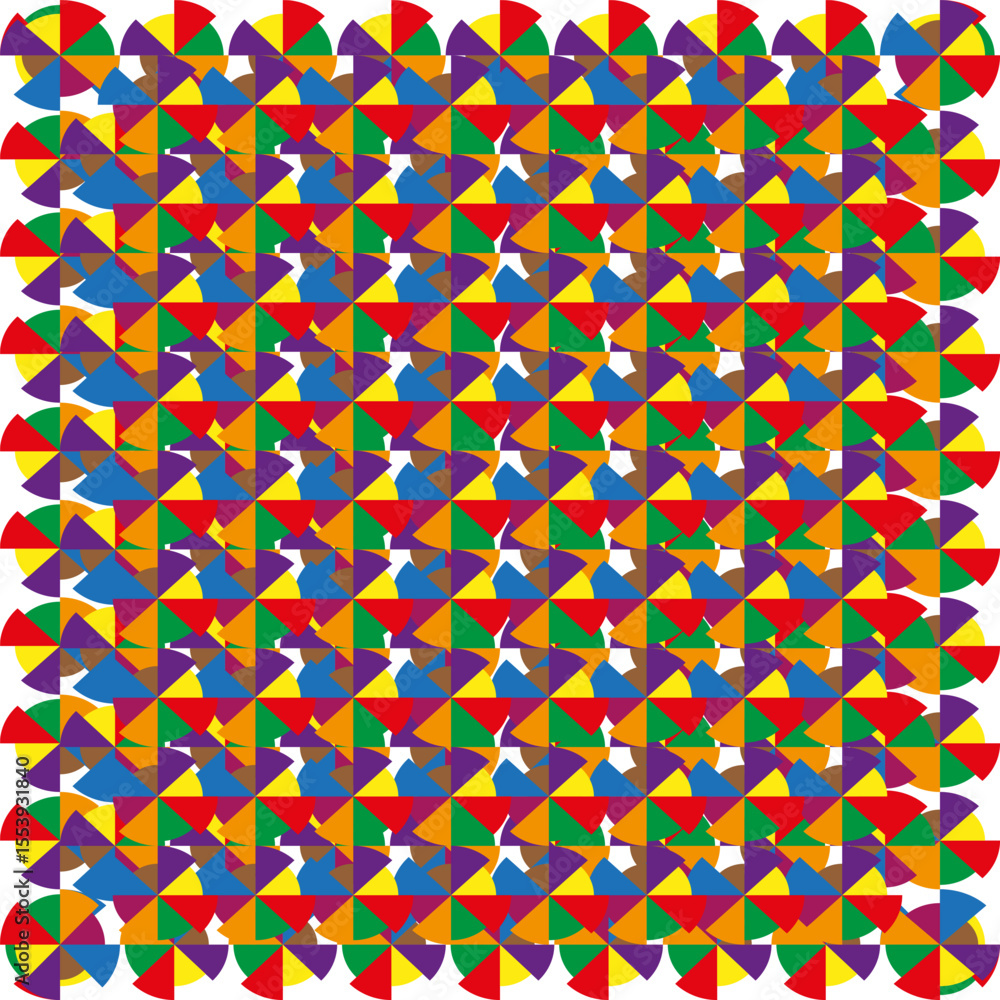 Poster triangle kaleidoscope pattern. geometric vibrant texture. abstract optical mosaic. vector colorful d