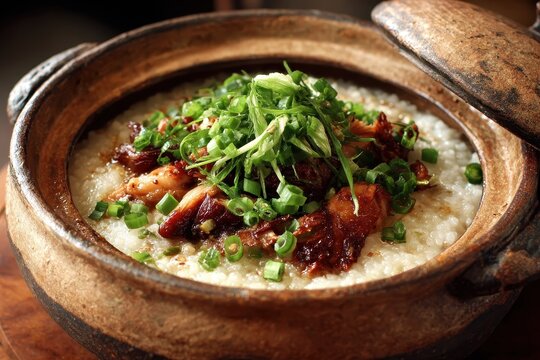 Claypot abalone chicken congee