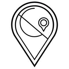 Simple black and white line art icon representing a gps route