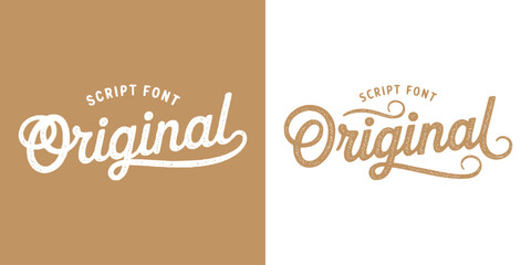 Original Script Font Hand Lettering Design with Vintage Retro Style for Branding Logos Labels Packaging T Shirt Graphics Posters and Stylish Typography Projects in Monoline Decorative Aesthetic