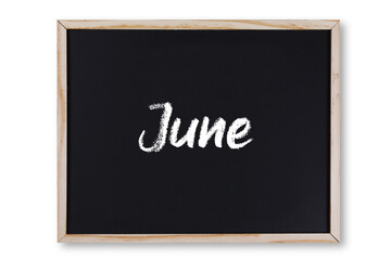 June word in chalk on chalkboard