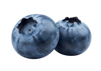 Obraz premium Closeup View of Two Ripe Blueberries with Water Droplets isolated on transparent baackground