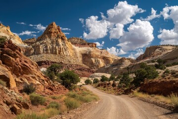 Fototapeta premium Morrison Formation from the Jurassic period near Notom Bullfrog Road Capitol Reef Utah