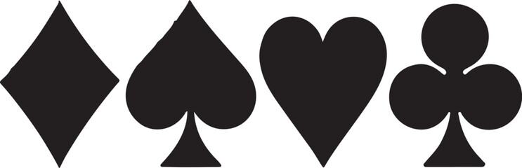 Traditional card-suit icons on a plain white backdrop.AI/EPS/JPEG and PNG