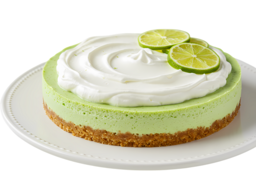 Lime Cheesecake A Creamy Zesty Delight isolated on transparent background