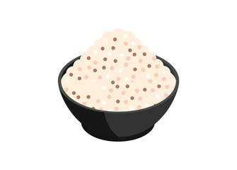 Pop corn in bowl container. Simple flat illustration
