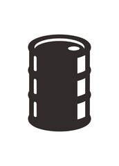 Iron barrel. Simple illustration in black and white.