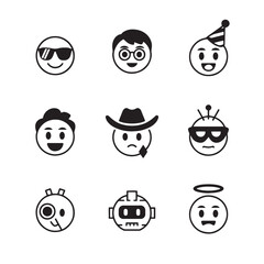 Obraz premium set of funny cartoon faces