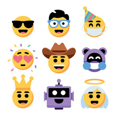 set of funny cartoon animals