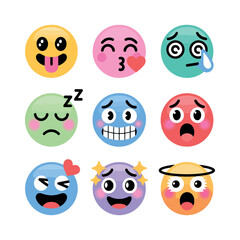 set of funny cartoon smileys