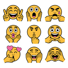 Funny cartoon smileys