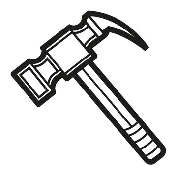 black and white hammer tool clip art preview