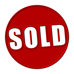 red circle button with word sold